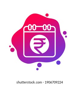 payment schedule icon with indian rupee