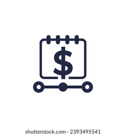 payment schedule icon, pictogram on white