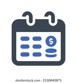 Payment schedule icon, Vector Graphics