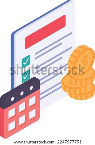 Payment Schedule isometric Concept, Calendar, Cash with Vendor List Vector Icon Design, Business Finance Symbol, Treasury and Capital Budget Sign, Financial Planning, Analysis and Control illustration