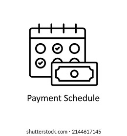 Icono de esquema del vector de programación de pago para web aislada en el archivo EPS 10 de fondo blanco