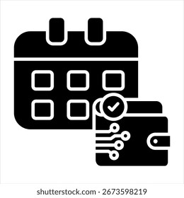 Payment Scheduling Glyph Icon Vector Illustration