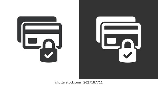 Icono de pago seguro. Icono de la serie de glifos sólidos