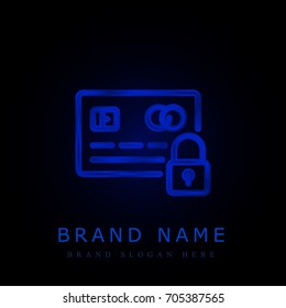 Payment security blue chromium metallic logo