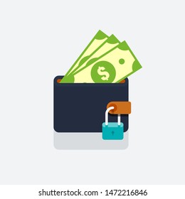 Payment security concept and modern business e-commerce transaction protection system flat design style, vector illustration
