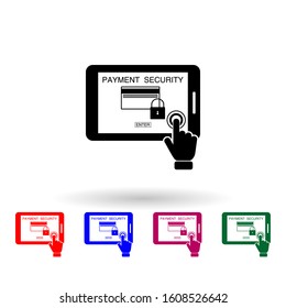 Payment security concept multi color icon. Simple glyph, flat vector of touch screen icons for ui and ux, website or mobile application