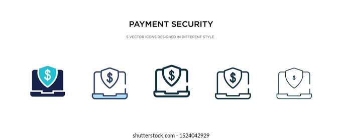 payment security icon in different style vector illustration. two colored and black payment security vector icons designed in filled, outline, line and stroke style can be used for web, mobile, ui