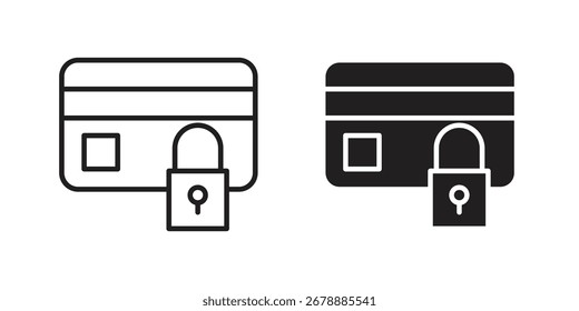 Payment security icon line style graphic design .editable vectors.