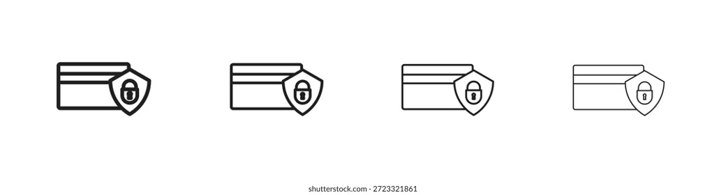 Payment security icon set, Illustration, Black