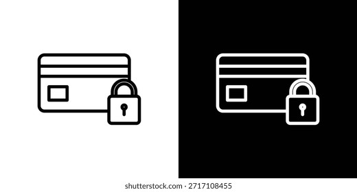 Payment security icon symbol outline style. Editable icon in EPS10