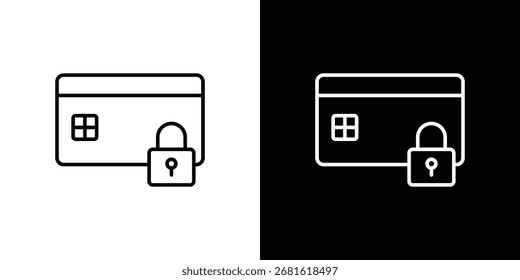 Payment security icon thin line symbol on white background. Editable stroke vector illustration