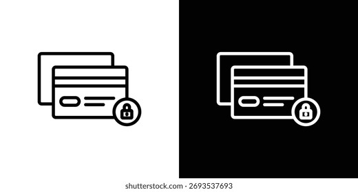 Payment security icon vector graphics in strokes