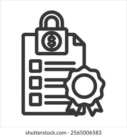 Payment Security Standart Outline Icon Vector Illustration
