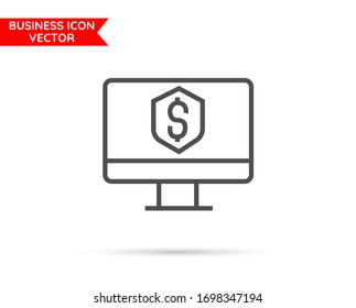 payment security through the gadget application concept Business line icon 10 eps. Flat design.