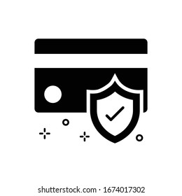 Ilustración del vector de seguridad de pago. Icono del Glifo de compras y comercio electrónico. 