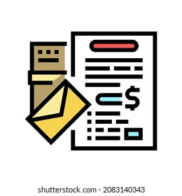 Zahlung für Dienstfarbensymbol-Vektorgrafik. Zahlung für Dienstzeichen. einzelne Symbolillustration