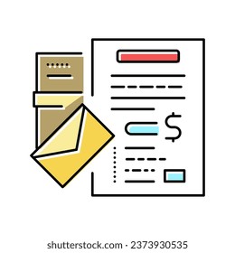 pago para el vector de icono de color de servicio. pago por el signo de servicio. ilustración de símbolo aislado