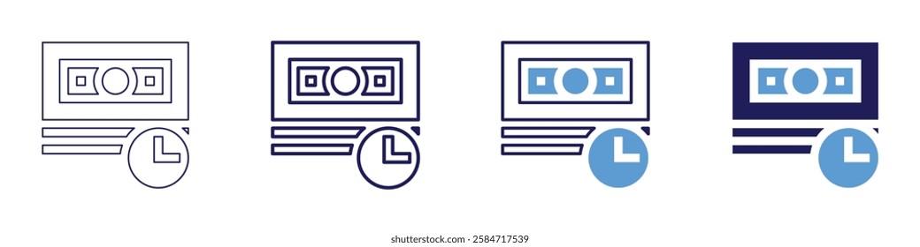 Payment service provider icon in 4 different styles. Thin Line, Line, Bold Line, Duotone. Duotone style. Editable stroke.