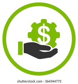 Payment Service vector icon. Style is bicolor flat circled symbol, eco green and gray colors, rounded angles, white background.