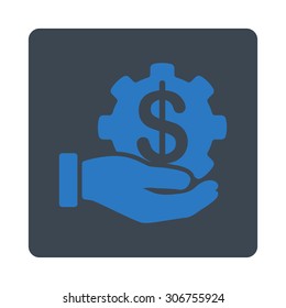 Payment Service vector icon. This flat rounded square button uses smooth blue colors and isolated on a white background.