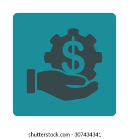 Payment Service vector icon. This flat rounded square button uses soft blue colors and isolated on a white background.