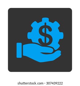 Payment Service vector icon. This flat rounded square button uses blue and gray colors and isolated on a white background.