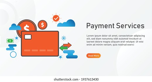 payment services Landing page template. creative website template designs. Vector illustration.