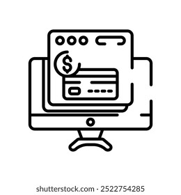 Payment Services Outline Icon, Vector illustration