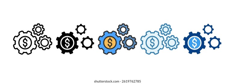Payment Settings Icon Set Multiple Style Collection