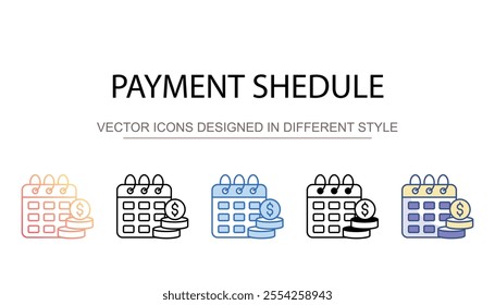 Payment Shedule icon design with white background stock illustration