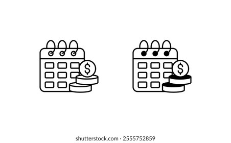 Payment Shedule icon design with white background stock illustration