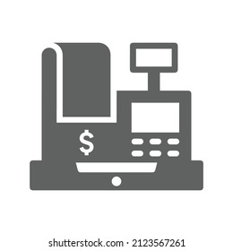 Payment, Shop, Counter Icon. Gray Vector Graphics.