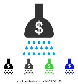 Payment Shower flat vector illustration. Colored payment shower gray, black, blue, green pictogram versions. Flat icon style for web design.