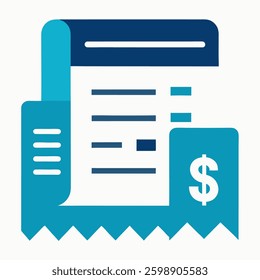 Payment Slip Icon on White Background