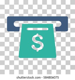 Payment Slot icon. Vector illustration style is flat iconic bicolor symbol, cobalt and cyan colors, transparent background. Designed for web and software interfaces.