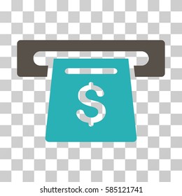 Payment Slot icon. Vector illustration style is flat iconic bicolor symbol, grey and cyan colors, transparent background. Designed for web and software interfaces.