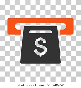 Payment Slot icon. Vector illustration style is flat iconic bicolor symbol, orange and gray colors, transparent background. Designed for web and software interfaces.