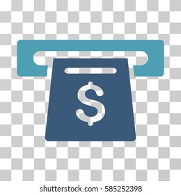 Payment Slot icon. Vector illustration style is flat iconic bicolor symbol, cyan and blue colors, transparent background. Designed for web and software interfaces.