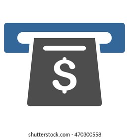 Payment Slot icon. Vector style is bicolor flat iconic symbol with rounded angles, cobalt and gray colors, white background.