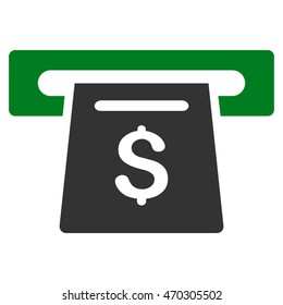Payment Slot icon. Vector style is bicolor flat iconic symbol with rounded angles, green and gray colors, white background.