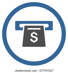 Payment Slot rounded icon. Vector illustration style is flat iconic bicolor symbol, cobalt and gray colors, white background.