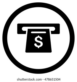 Payment Slot rounded icon. Vector illustration style is flat iconic symbol, black color, white background.