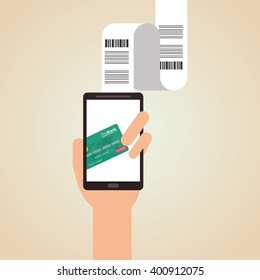 Payment with smartphone icon design, vector illustration