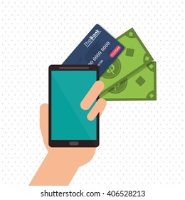 Payment with smartphone icon design, vector illustration
