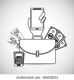 Payment with smartphone icon design, vector illustration