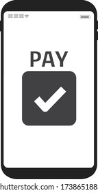 Payment with smartphone icon illustration