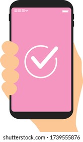 Payment with smartphone icon illustration