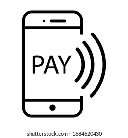 Payment With Smartphone Icon, Online Mobile Payment