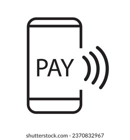 Payment with smartphone icon, online mobile payment