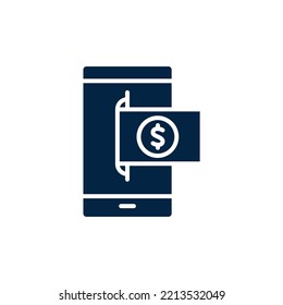 Payment with smartphone line icon. Simple element illustration. Payment with smartphone concept outline symbol design.